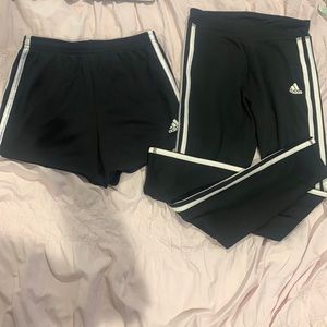 Adidas shorts + legging duo